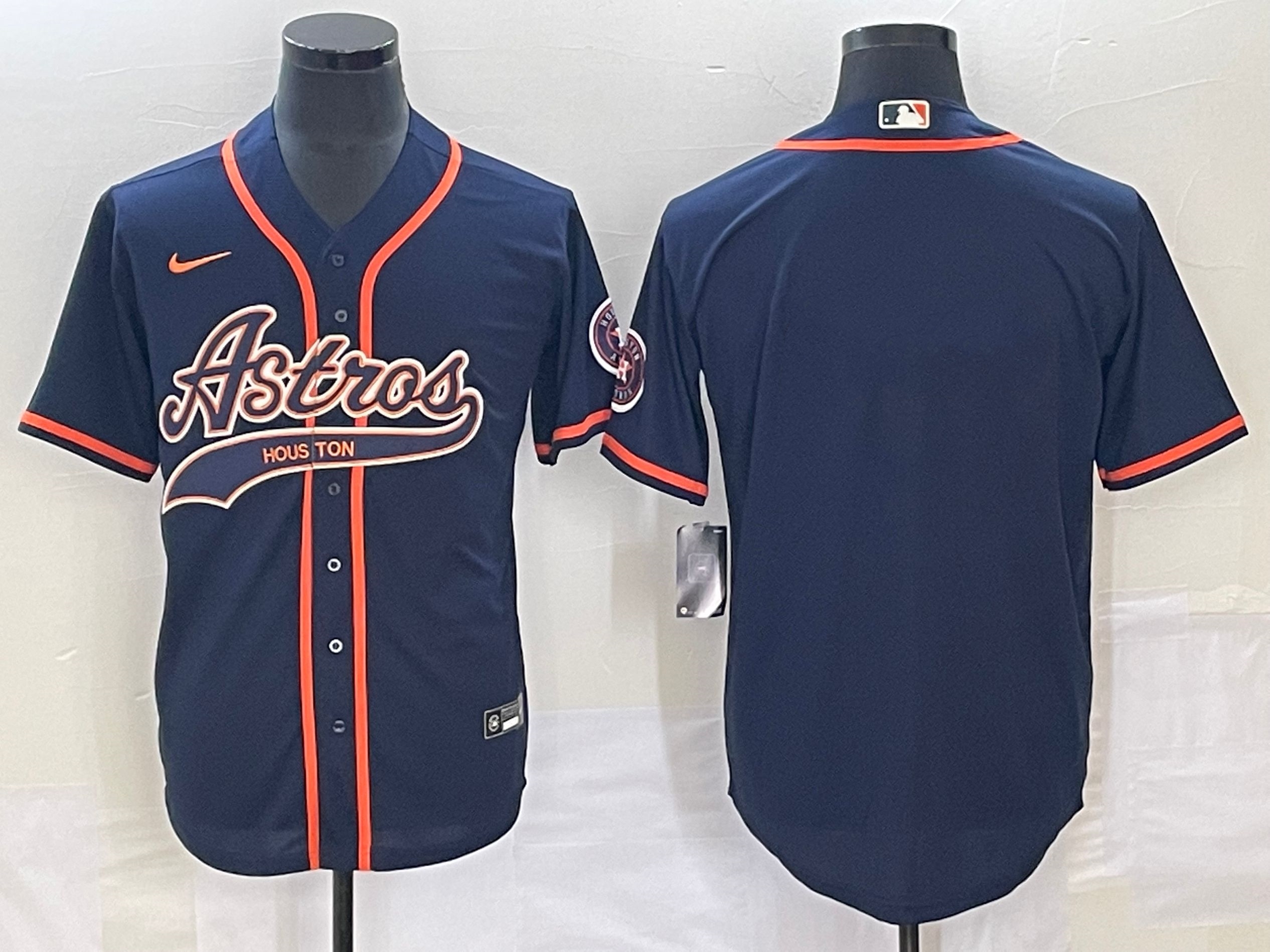 Men's Houston Astros Navy Blank Jersey Joint Edition